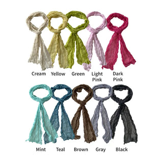 Light Wrinkle Long Muffler Scarf