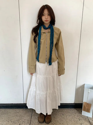 Light Wrinkle Long Muffler Scarf