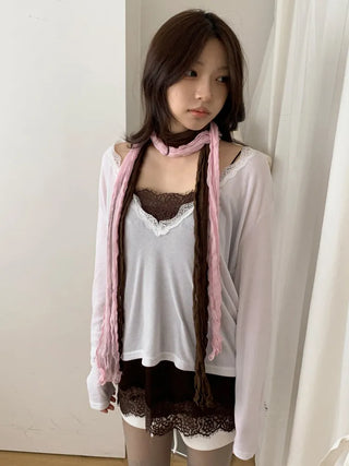 Light Wrinkle Long Muffler Scarf