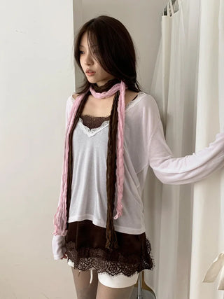 Light Wrinkle Long Muffler Scarf