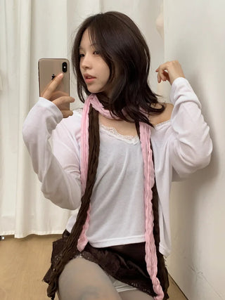 Light Wrinkle Long Muffler Scarf