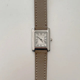 Linear Modern Classic Square Leather Wristwatch