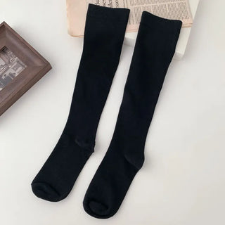 Leg-slimming Length Basic Plain Stretchy Knee Socks Half Stockings