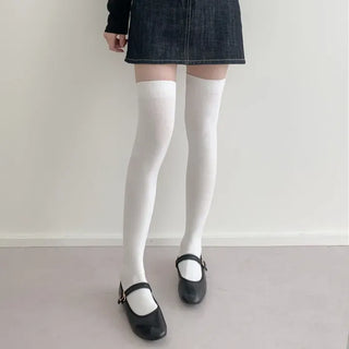 Leg-slimming Length Basic Plain Stretchy Knee Socks Half Stockings