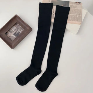 Leg-slimming Length Basic Plain Stretchy Knee Socks Half Stockings