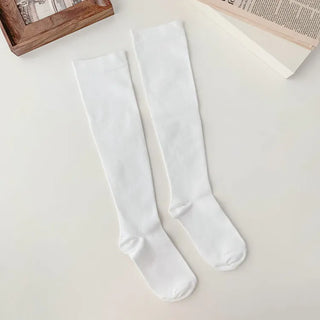 Leg-slimming Length Basic Plain Stretchy Knee Socks Half Stockings