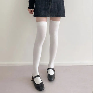 Leg-slimming Length Basic Plain Stretchy Knee Socks Half Stockings