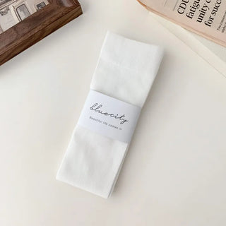 Leg-slimming Length Basic Plain Stretchy Knee Socks Half Stockings