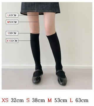 Leg-slimming Length Basic Plain Stretchy Knee Socks Half Stockings