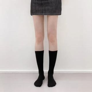 Leg-slimming Length Basic Plain Stretchy Knee Socks Half Stockings
