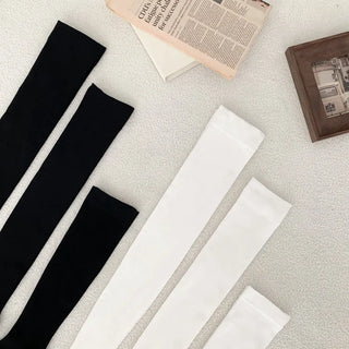 Leg-slimming Length Basic Plain Stretchy Knee Socks Half Stockings