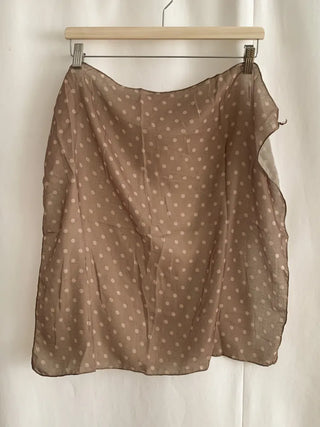 Pleated Color Block Dot Two-Tone Square Scarf