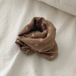 Pleated Color Block Dot Two-Tone Square Scarf