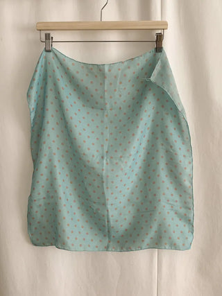 Pleated Color Block Dot Two-Tone Square Scarf