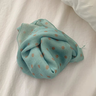 Pleated Color Block Dot Two-Tone Square Scarf