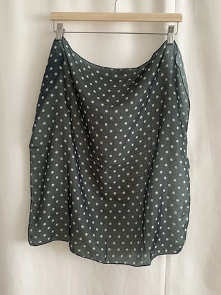 Pleated Color Block Dot Two-Tone Square Scarf