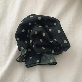 Pleated Color Block Dot Two-Tone Square Scarf