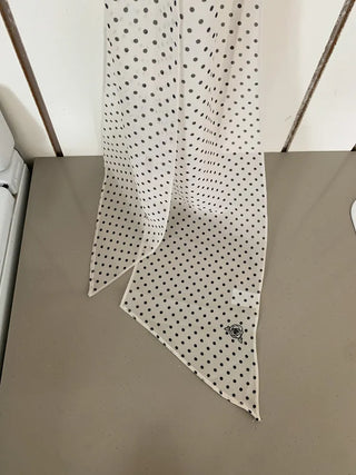 Rose Dot See-through Diagonal Pattern Long Scarf