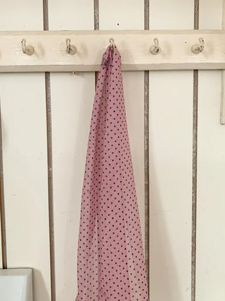 Rose Dot See-through Diagonal Pattern Long Scarf