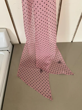 Rose Dot See-through Diagonal Pattern Long Scarf