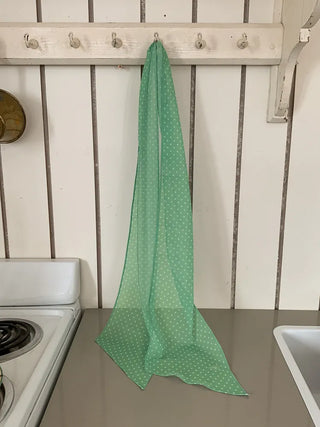 Rose Dot See-through Diagonal Pattern Long Scarf