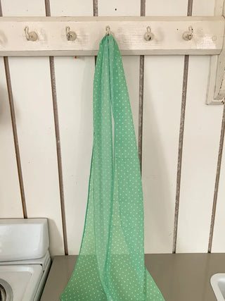 Rose Dot See-through Diagonal Pattern Long Scarf