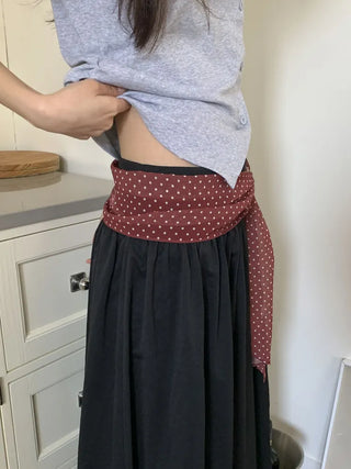 Rose Dot See-through Diagonal Pattern Long Scarf