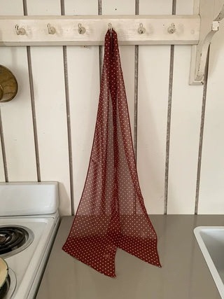 Rose Dot See-through Diagonal Pattern Long Scarf