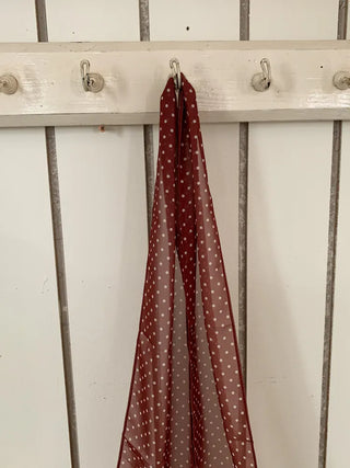 Rose Dot See-through Diagonal Pattern Long Scarf