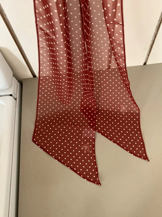 Rose Dot See-through Diagonal Pattern Long Scarf