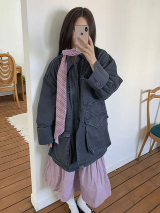 Rose Dot See-through Diagonal Pattern Long Scarf