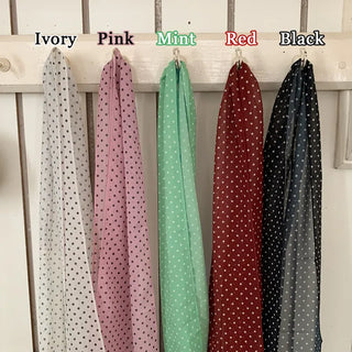 Rose Dot See-through Diagonal Pattern Long Scarf