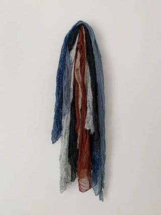 Paisley Half Pattern Wrinkle Long Scarf