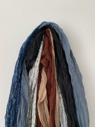 Paisley Half Pattern Wrinkle Long Scarf