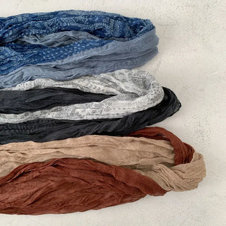 Paisley Half Pattern Wrinkle Long Scarf