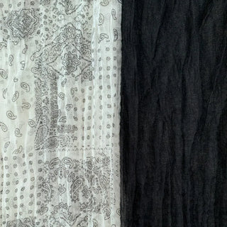 Paisley Half Pattern Wrinkle Long Scarf