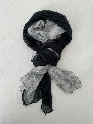 Paisley Half Pattern Wrinkle Long Scarf