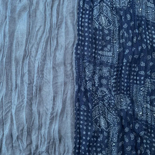 Paisley Half Pattern Wrinkle Long Scarf