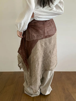 Paisley Half Pattern Wrinkle Long Scarf