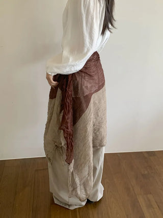 Paisley Half Pattern Wrinkle Long Scarf