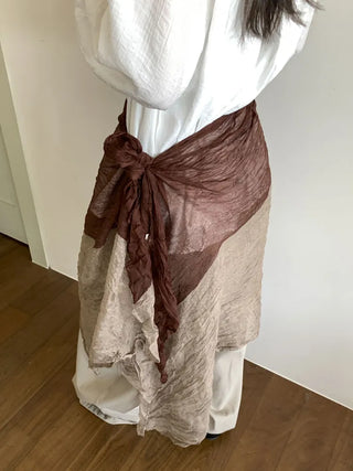 Paisley Half Pattern Wrinkle Long Scarf