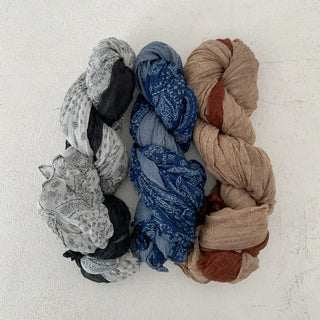 Paisley Half Pattern Wrinkle Long Scarf