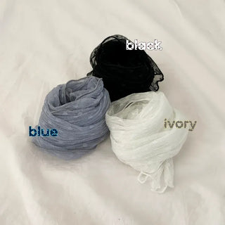 Tinel Dot See-through Pattern Long Scarf