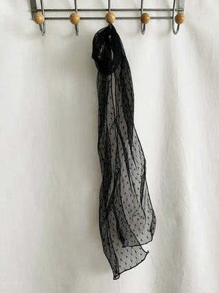 Tinel Dot See-through Pattern Long Scarf