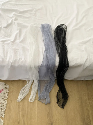 Tinel Dot See-through Pattern Long Scarf