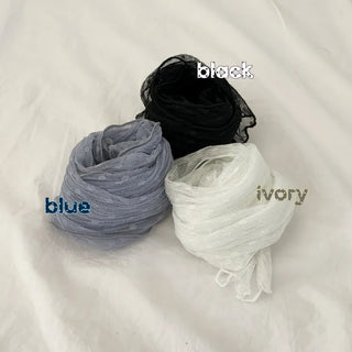 Tinel Dot See-through Pattern Long Scarf
