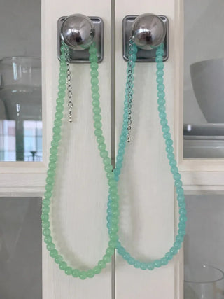 Mint Green Variation Seed Beads Acrylic Bead Necklace 4 Types