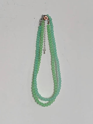 Mint Green Variation Seed Beads Acrylic Bead Necklace 4 Types