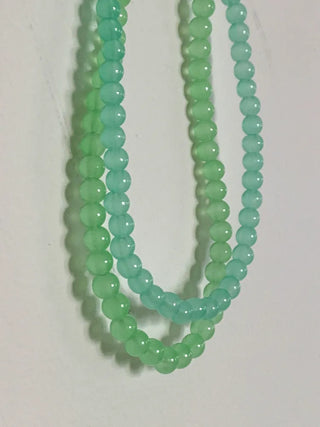 Mint Green Variation Seed Beads Acrylic Bead Necklace 4 Types