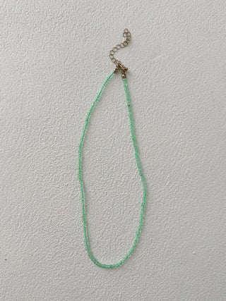 Mint Green Variation Seed Beads Acrylic Bead Necklace 4 Types